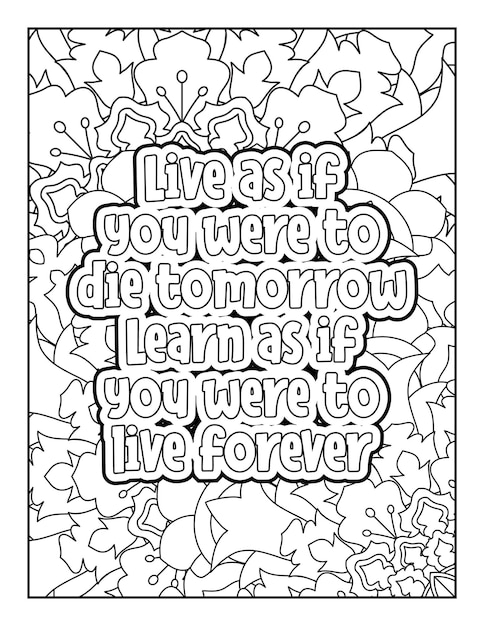 Motivational quotes coloring page Inspirational quotes coloring page Coloring page for adults