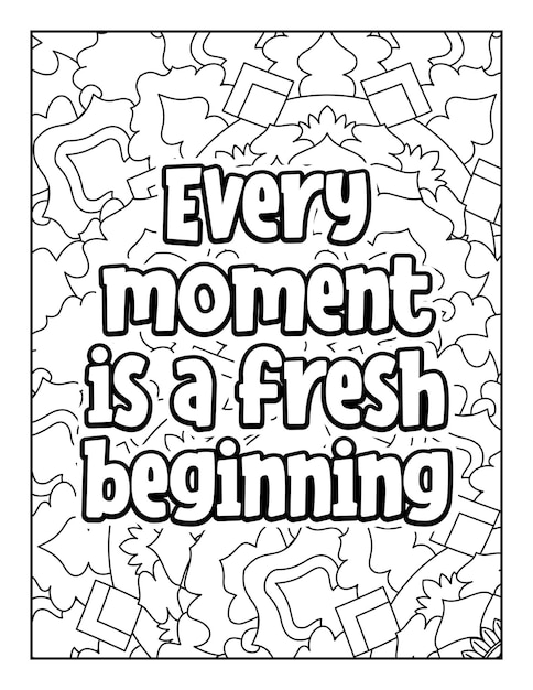 Vector motivational quotes coloring page inspirational quotes coloring page coloring page for adults