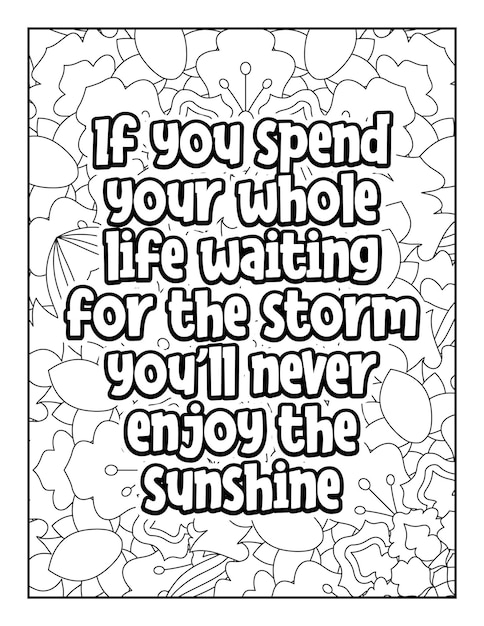 Vector motivational quotes coloring page inspirational quotes coloring page coloring page for adults