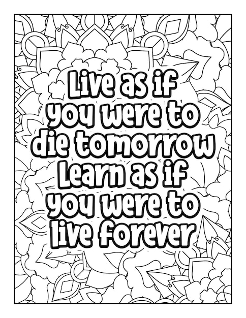 Motivational quotes coloring page Inspirational quotes coloring page Coloring page for adults