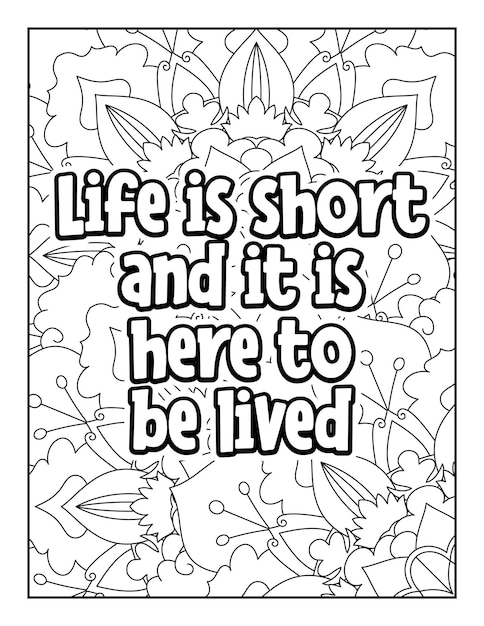 Motivational quotes coloring page Inspirational quotes coloring page Coloring page for adults