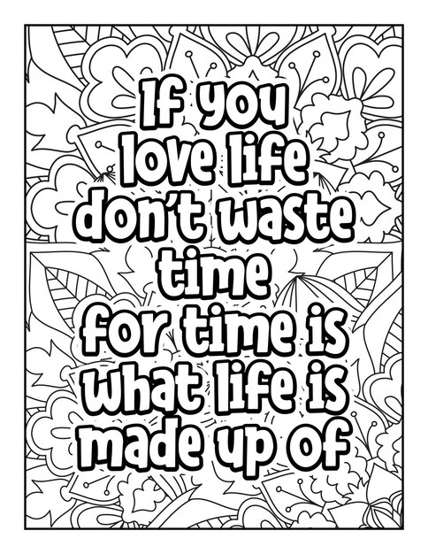 Motivational quotes coloring page Inspirational quotes coloring page Coloring page for adults