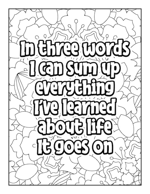 Motivational quotes coloring page Inspirational quotes coloring page Coloring page for adults