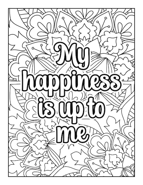 Vector motivational quotes coloring page inspirational quotes coloring page quotes coloring book page