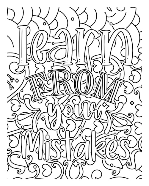 Motivational Quotes coloring page Motivational Quotes outline design linear design