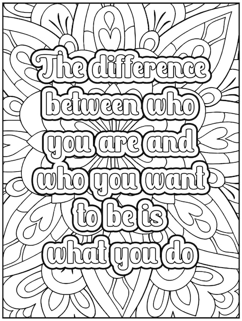 Motivational Quotes Coloring Page