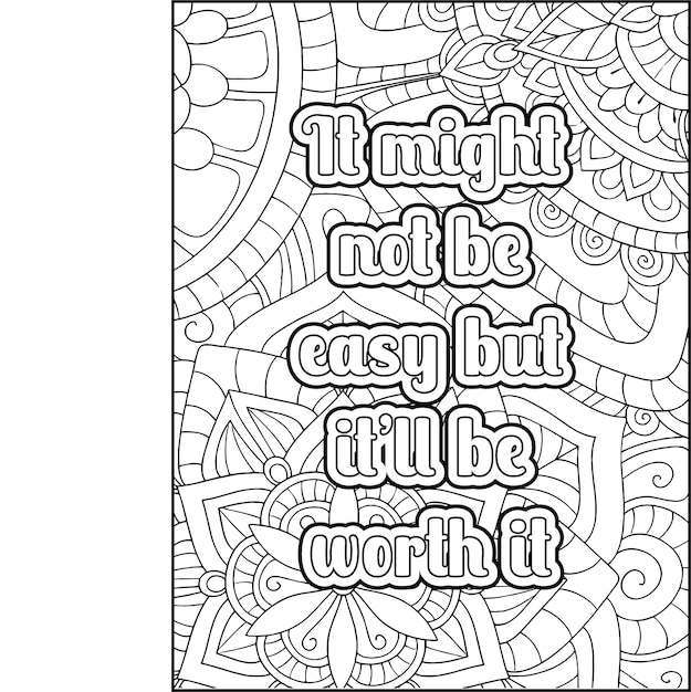 Motivational quotes coloring page