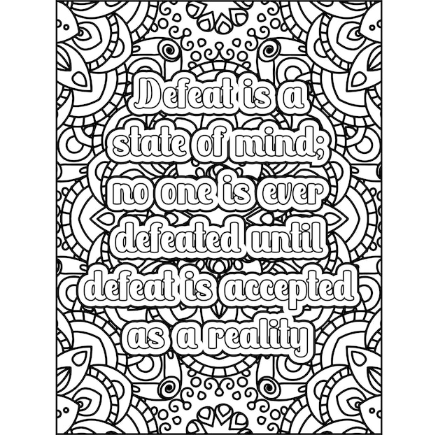 Motivational quotes coloring page