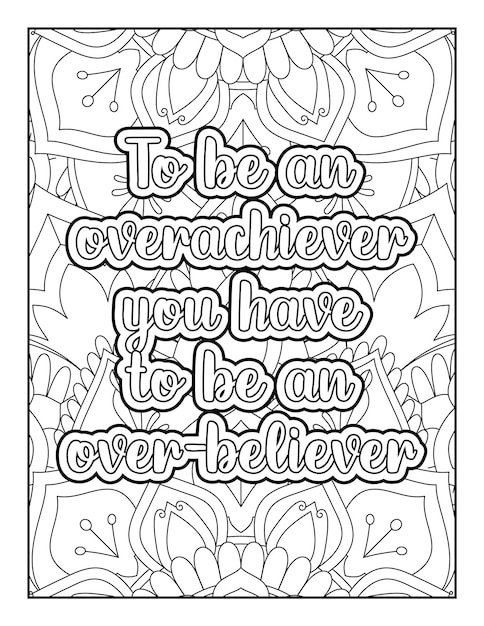 Motivational Quotes Floral Mandala Coloring Page