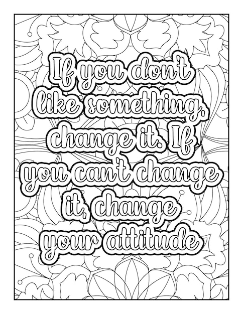 Motivational Quotes Floral Mandala Coloring Page