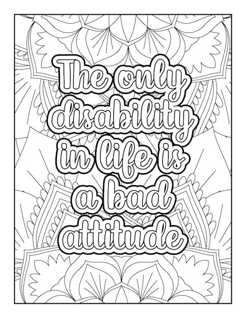 Motivational Quotes Floral Mandala Coloring Page