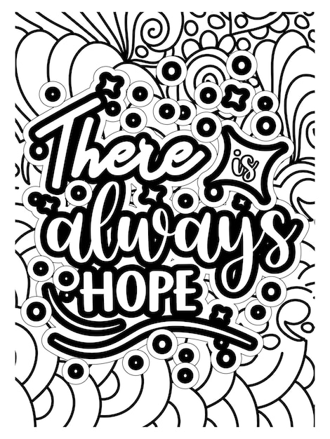 Motivational quotes lettering coloring page inspirational quotes coloring book page design
