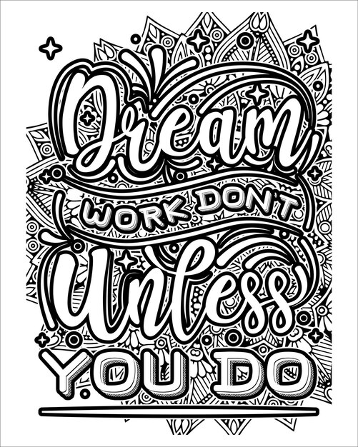 Motivational quotes lettering coloring page inspirational quotes coloring book page