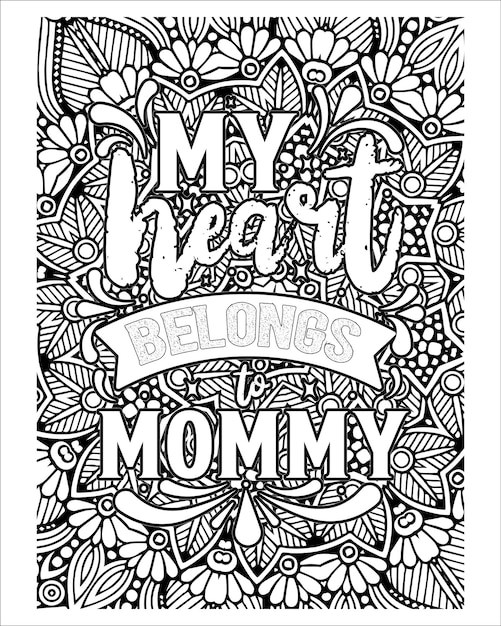 Vector motivational quotes lettering coloring page inspirational quotes coloring book page