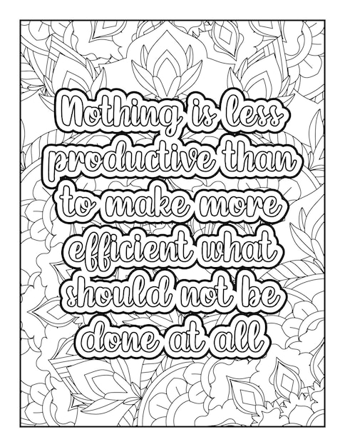 Motivational quotes mandala coloring page