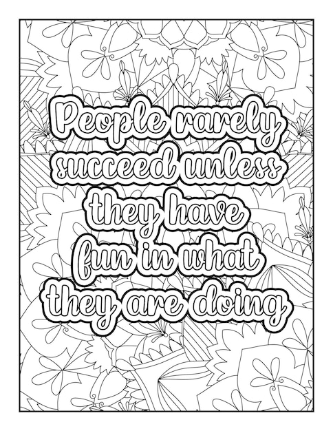 Motivational Quotes Mandala Coloring Page