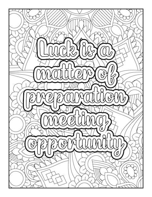 Motivational quotes mandala coloring page