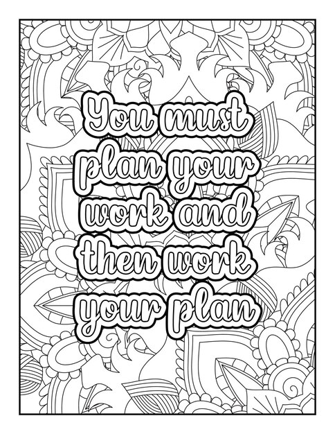 Motivational Quotes Mandala Coloring Page