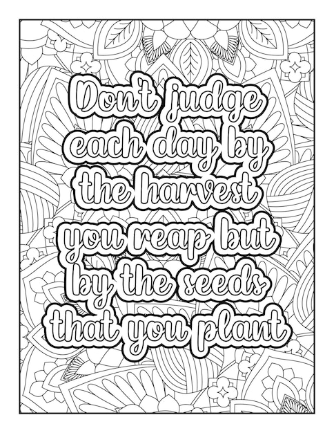 Motivational Quotes Mandala Coloring Page