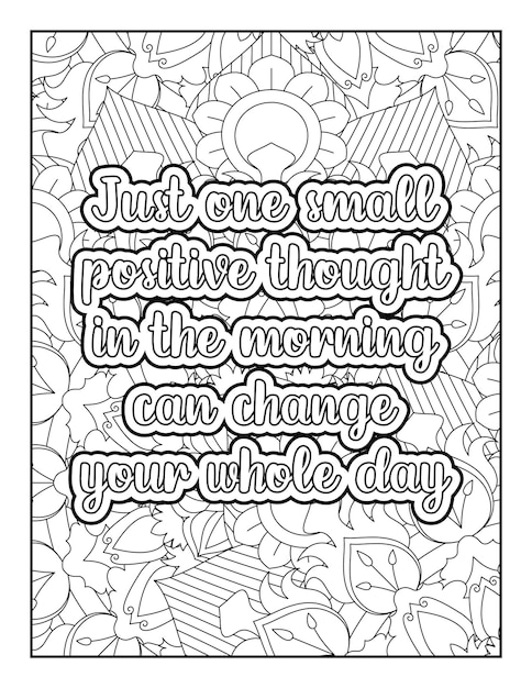 Motivational Quotes Mandala Coloring Page