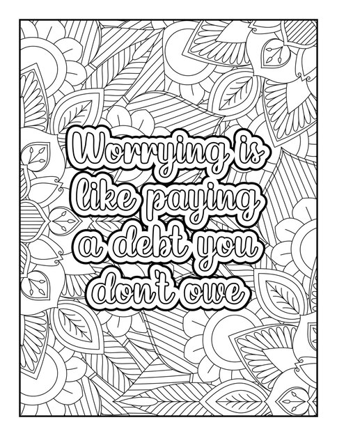 Motivational Quotes Mandala Coloring Page