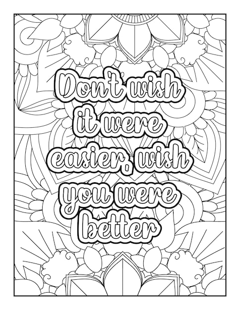 Motivational Quotes Mandala Coloring Page