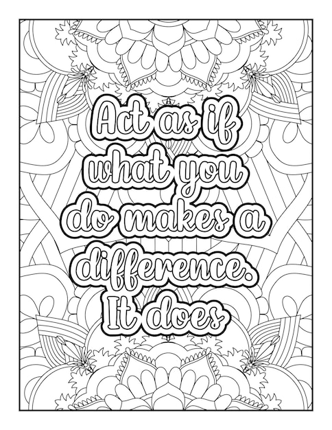 Motivational Quotes Mandala Coloring Page