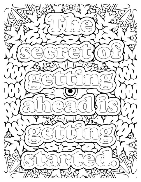 Vector motivational quotes-the secret of getting ahead is getting started.