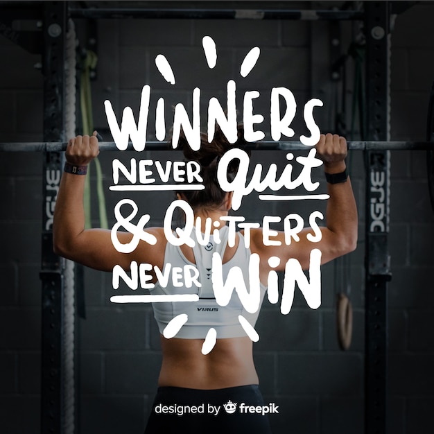 Vector motivational sport lettering background with picture