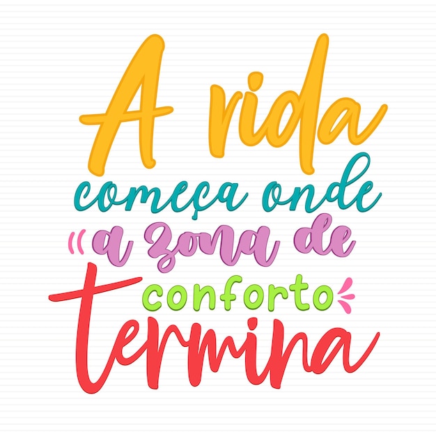 Vector motivational typography in brazilian portuguese