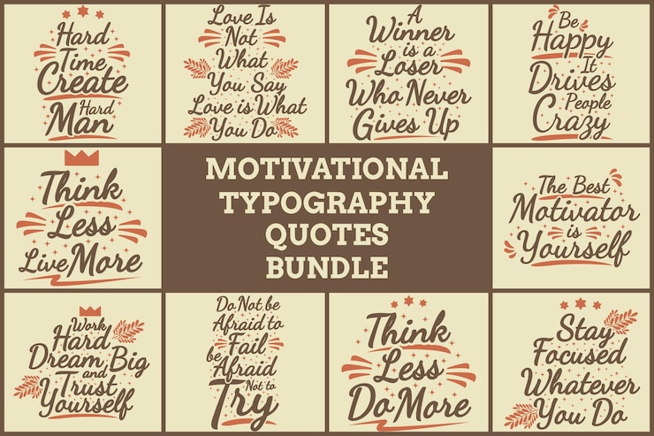 Vector motivational typography quotes bundle volume 4 for tshirt or poster