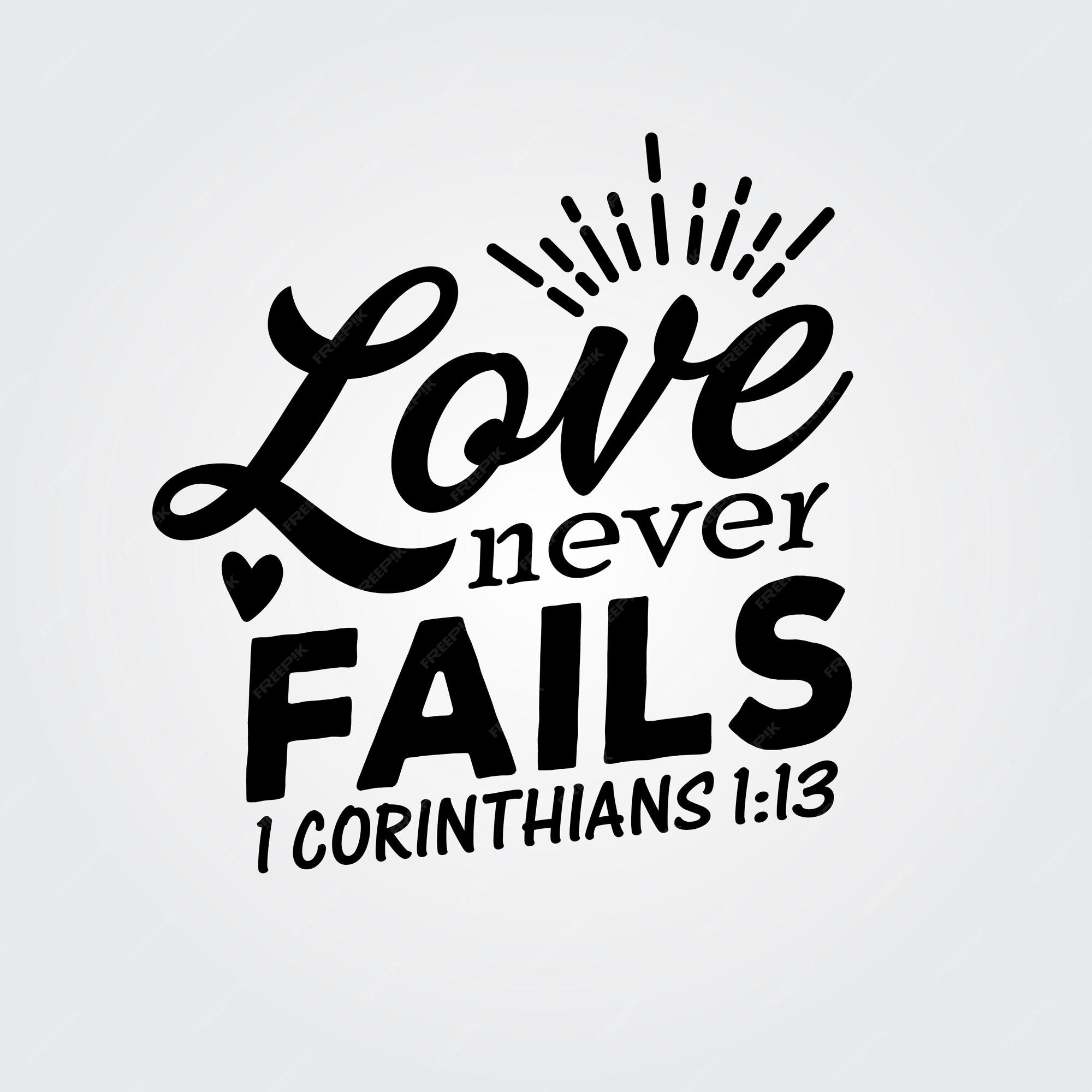 Love Never Fails Small Standing Quote