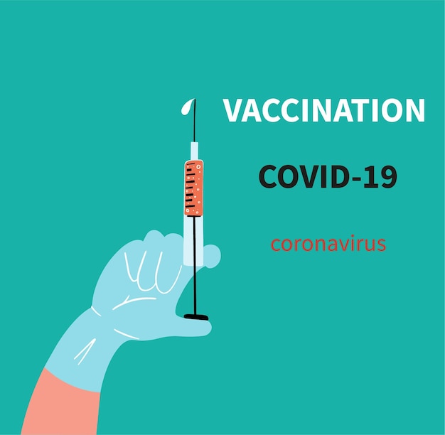 Motiverende banner voor vaccinatie tegen COVID19 Vaccinatieconceptontwerp