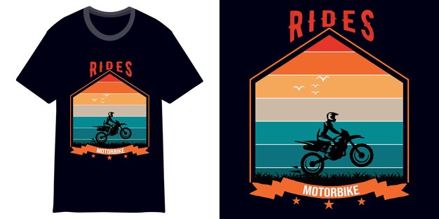 moto bike ride retro vintage t shirt design or vintage logo outdoor t shirt design