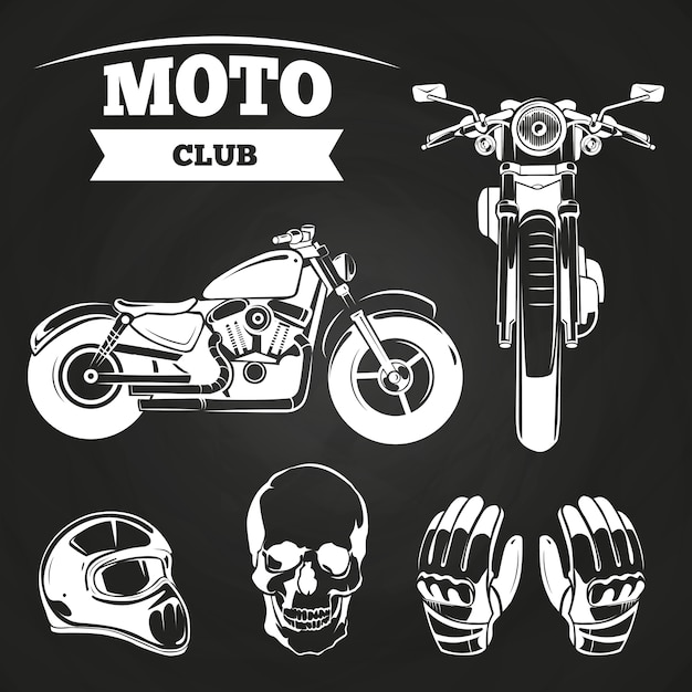 Vettore oggetti del moto club