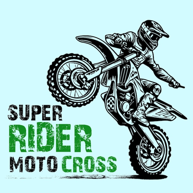 Illustrazione del design della maglietta motocross