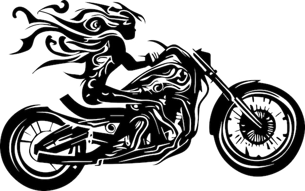 Moto gp rider women tattoo illustration 2