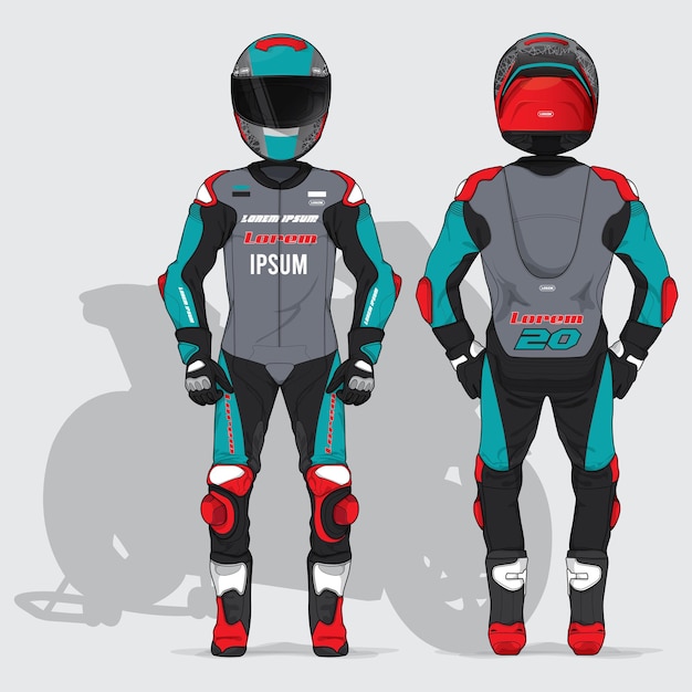 Vector moto moto racing uniform ontwerp set mock up vector