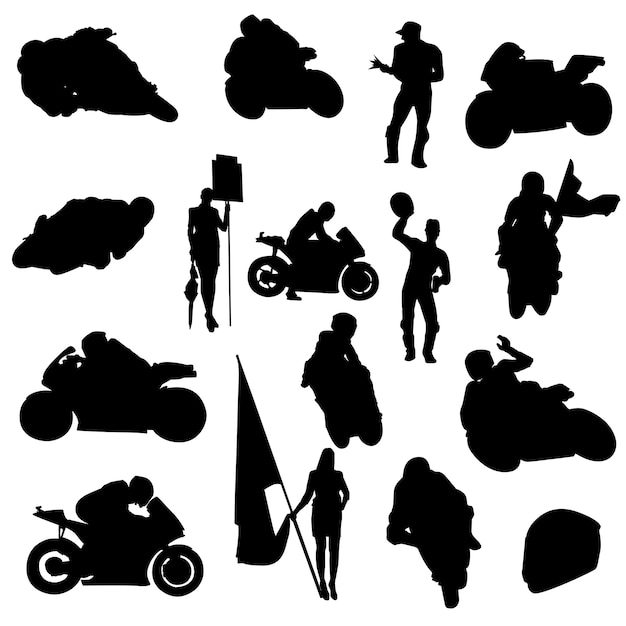 Moto Sport Automotive Clipart Symbool Silhouet Vector