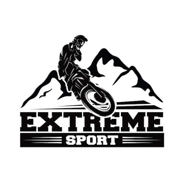 Moto Track or Motocross Jump Logo Vector