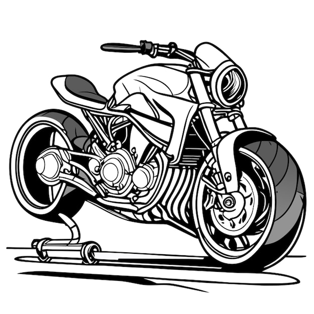 Vector motocicleta buell xb12r firebolt in black and white sin arco por detras mas clara vector