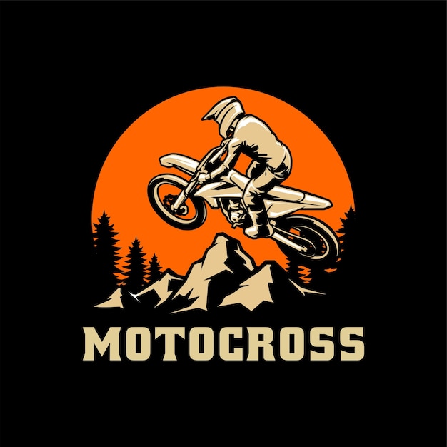 Vettore vettore di illustrazione dell'azione di motocross isolato