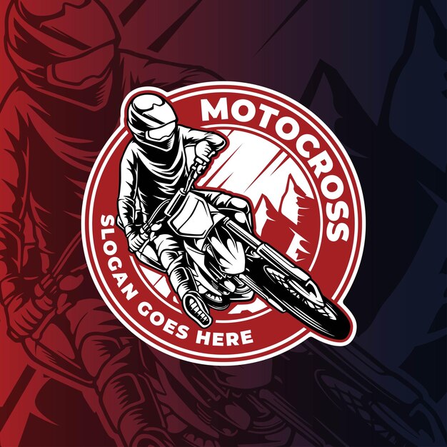 Vector motocross club logo illustration design sport badge