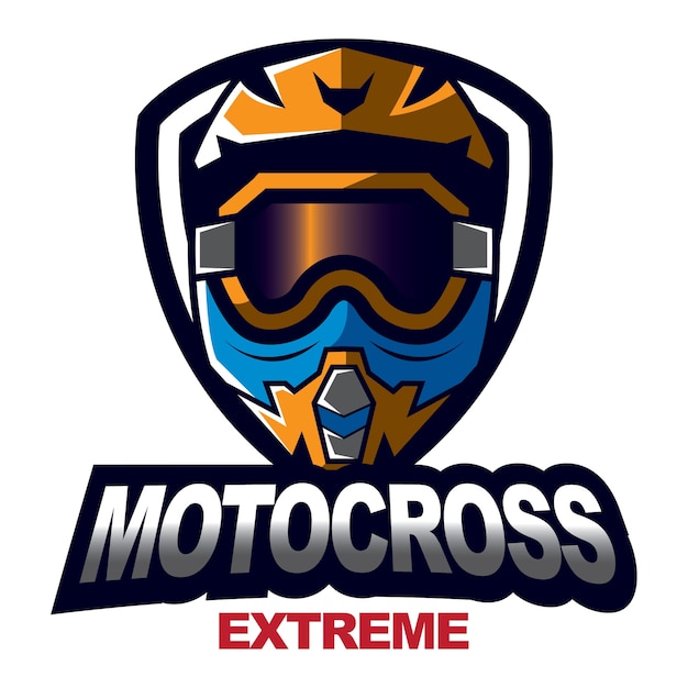 Vettore emblema del design di motocross