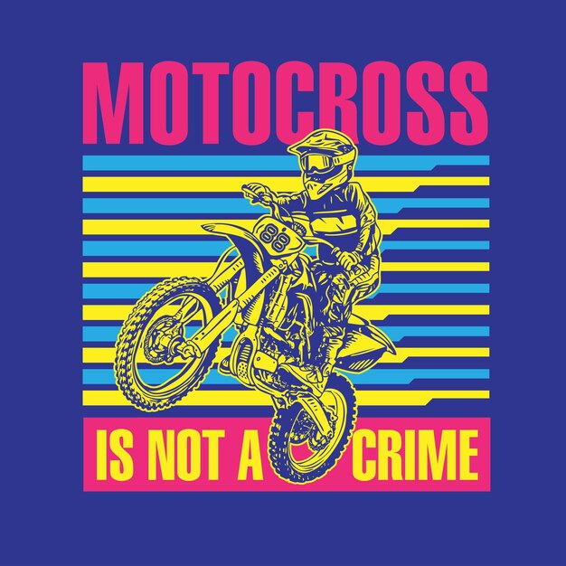 Motocross Dirt Bike illustrazione con stile di design tipografia moderna