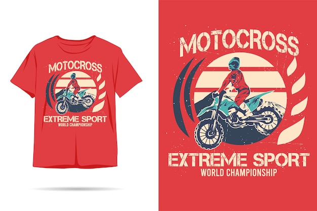 Motocross extreem silhouet tshirt ontwerp