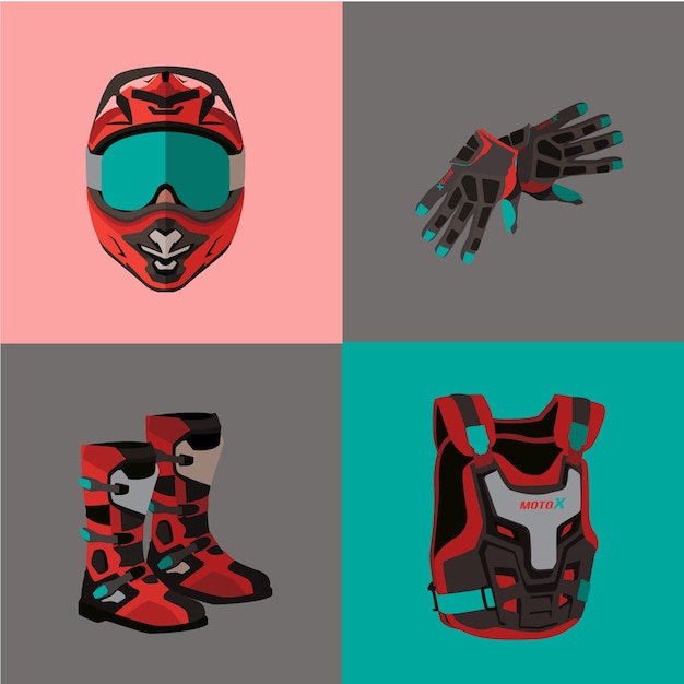 Vector motocross illustratie sets