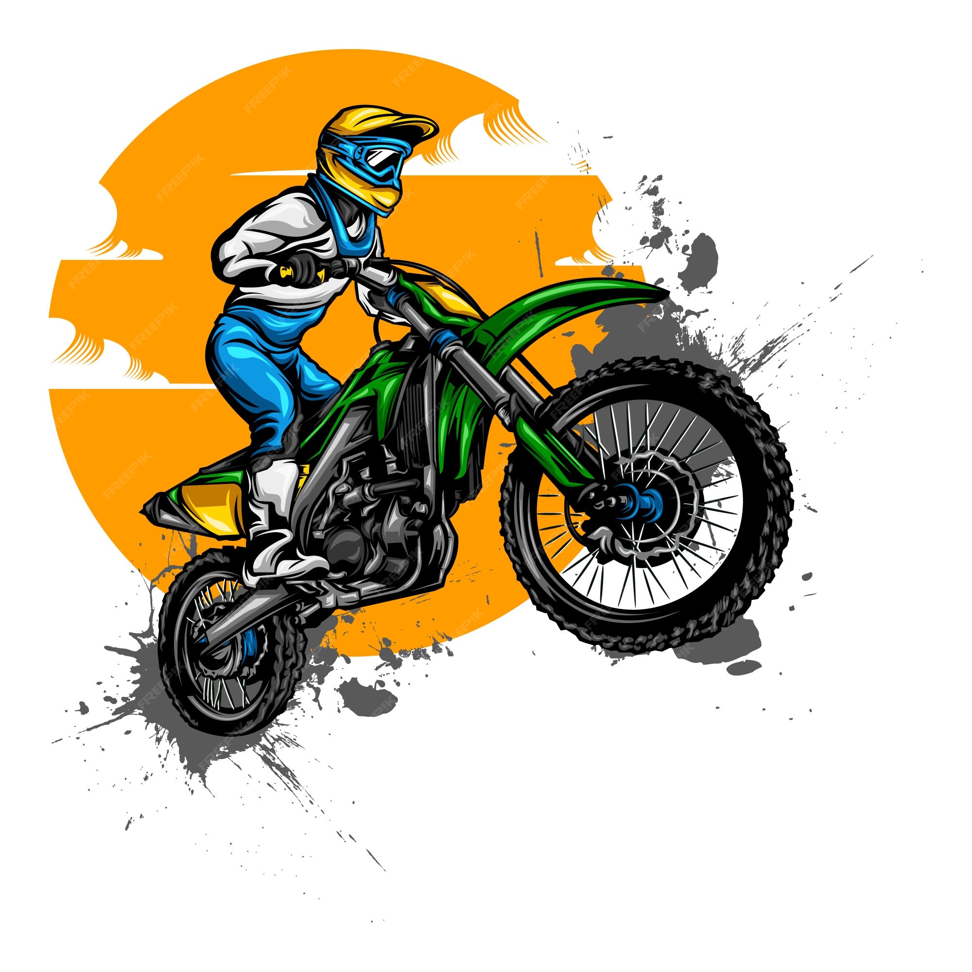 Green Moto Cross Illustration 16674141 Vector Art at Vecteezy