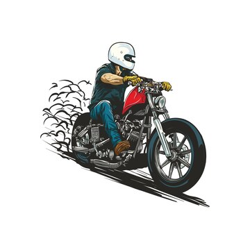 Premium Vector, Motocross illustration designs on solid color