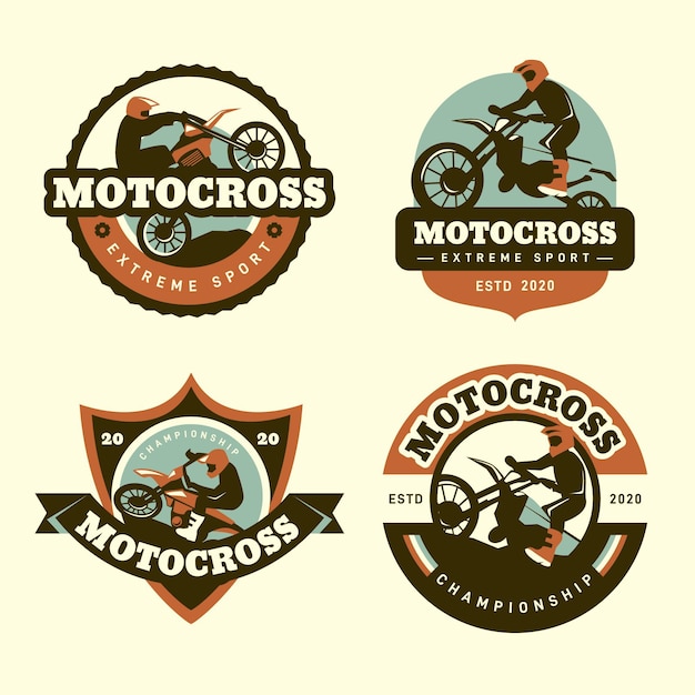 Vector motocross logo collection design